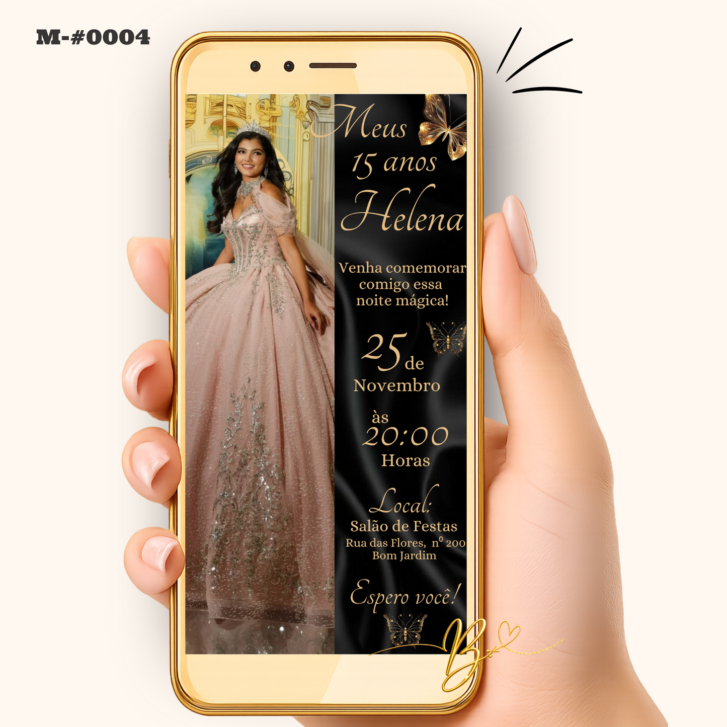 Convite Digital Clássico com Foto | 15 Anos