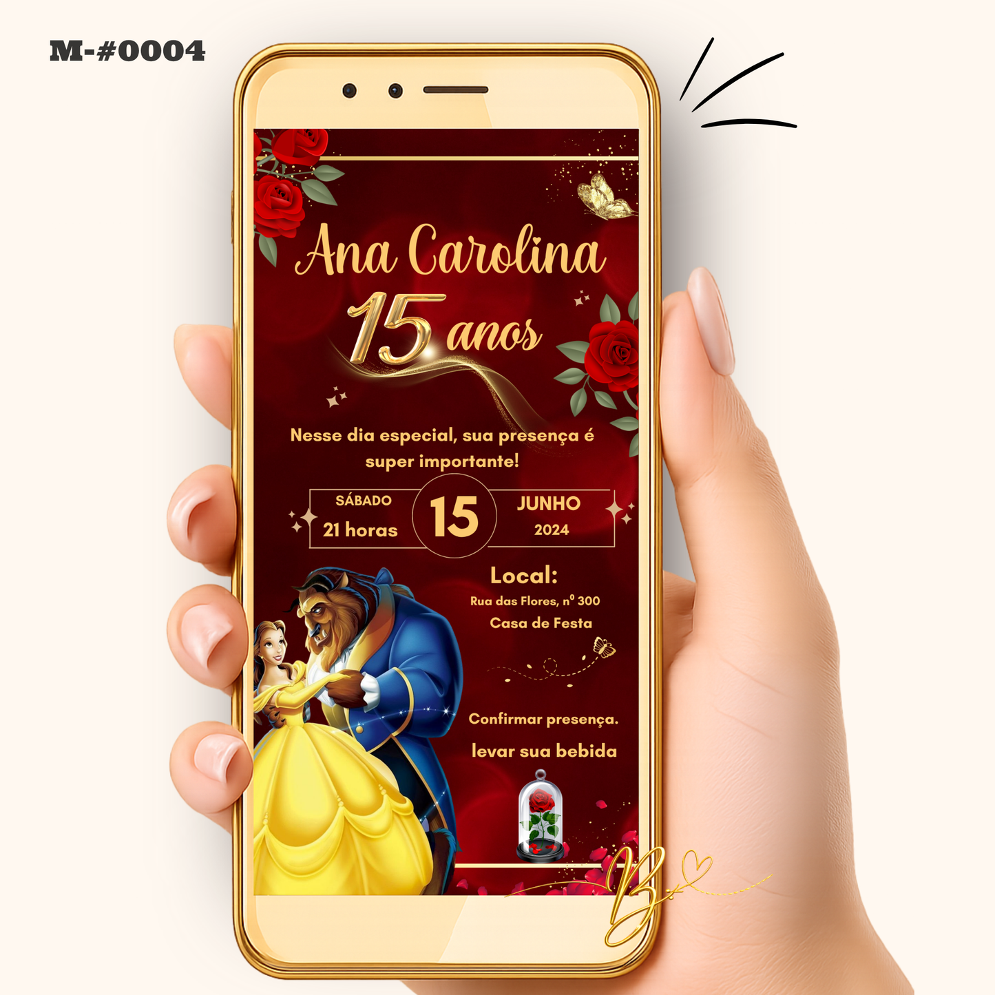 Convite Digital Clássico | 15 Anos e Aniversário