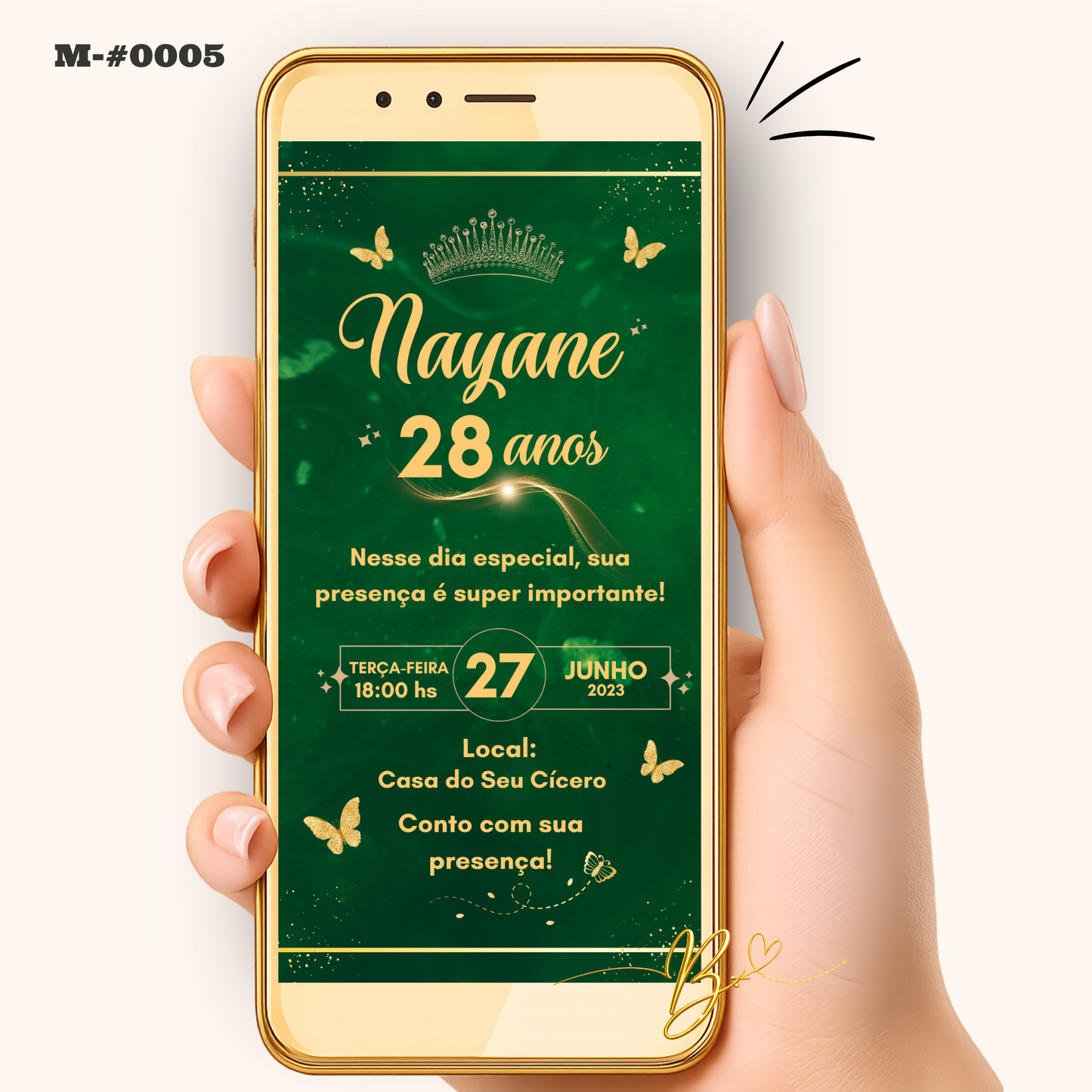 Convite Digital Clássico | 15 Anos e Aniversário