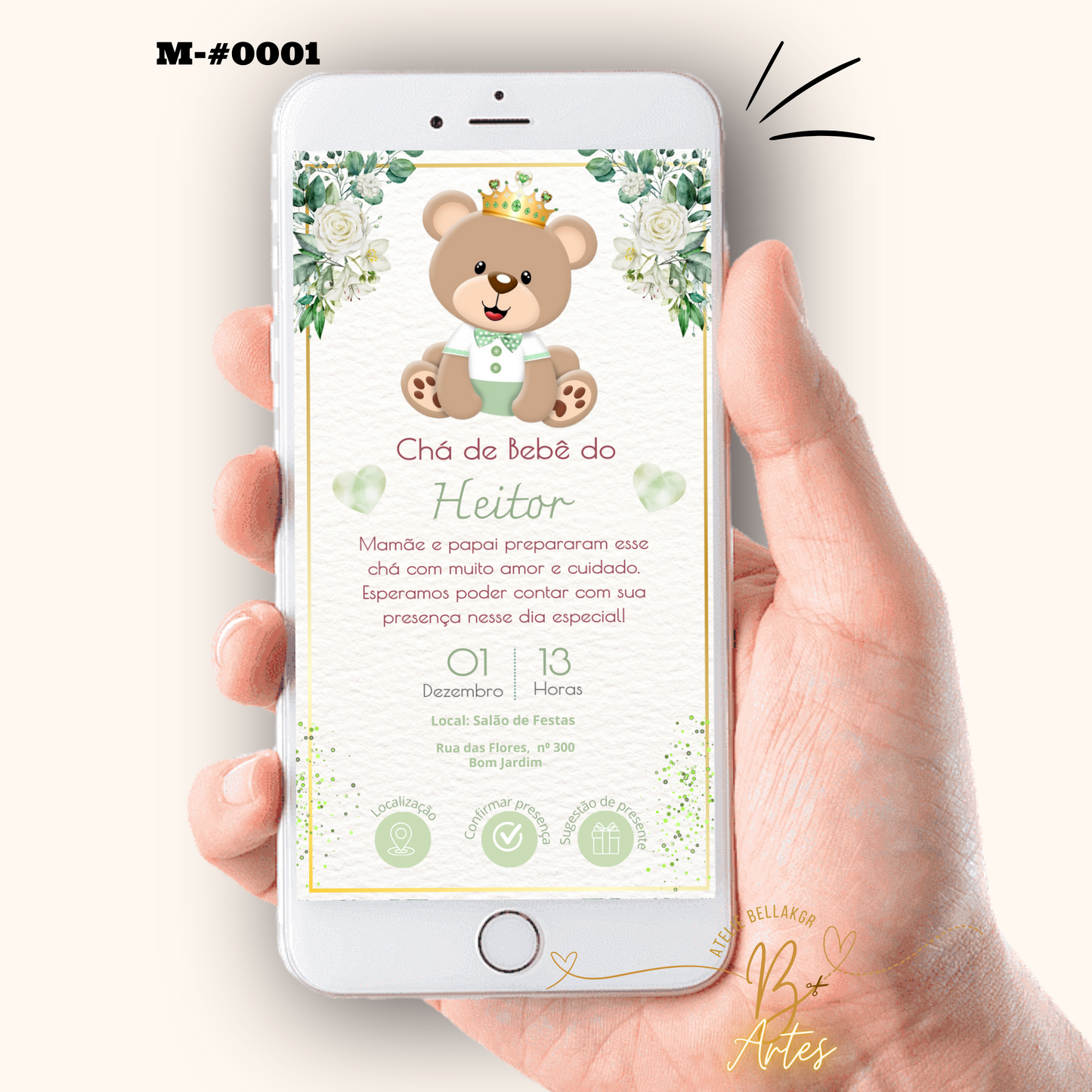Convite Digital Interativo– Chá de Bebê Menino