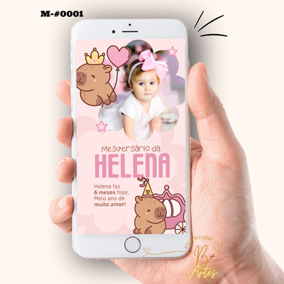 Convite Digital | Aniversario Personalizado| Capivara