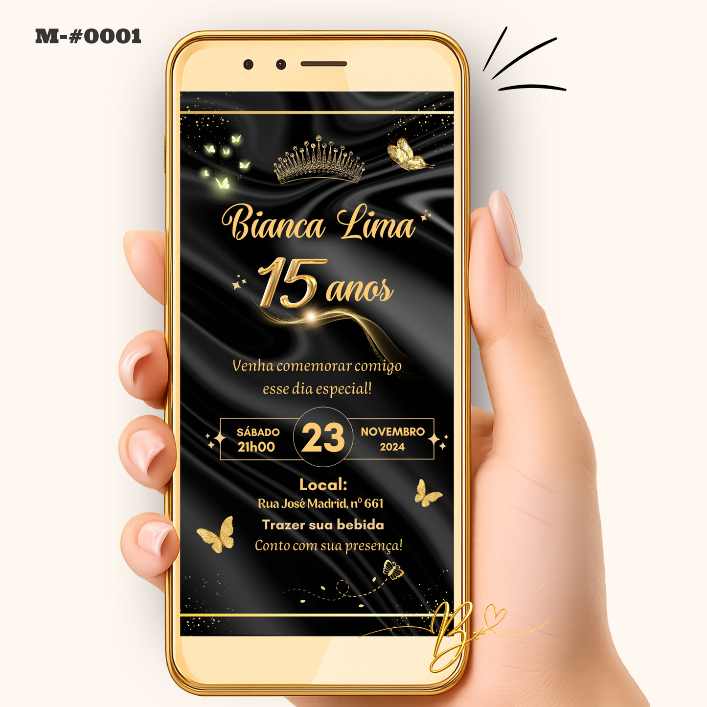 Convite Digital Clássico | 15 Anos e Aniversário
