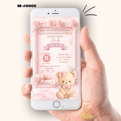 Convite Digital Simples – Chá de Bebê Menina