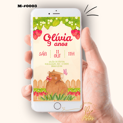 Convite Digital | Aniversario Personalizado| Capivara