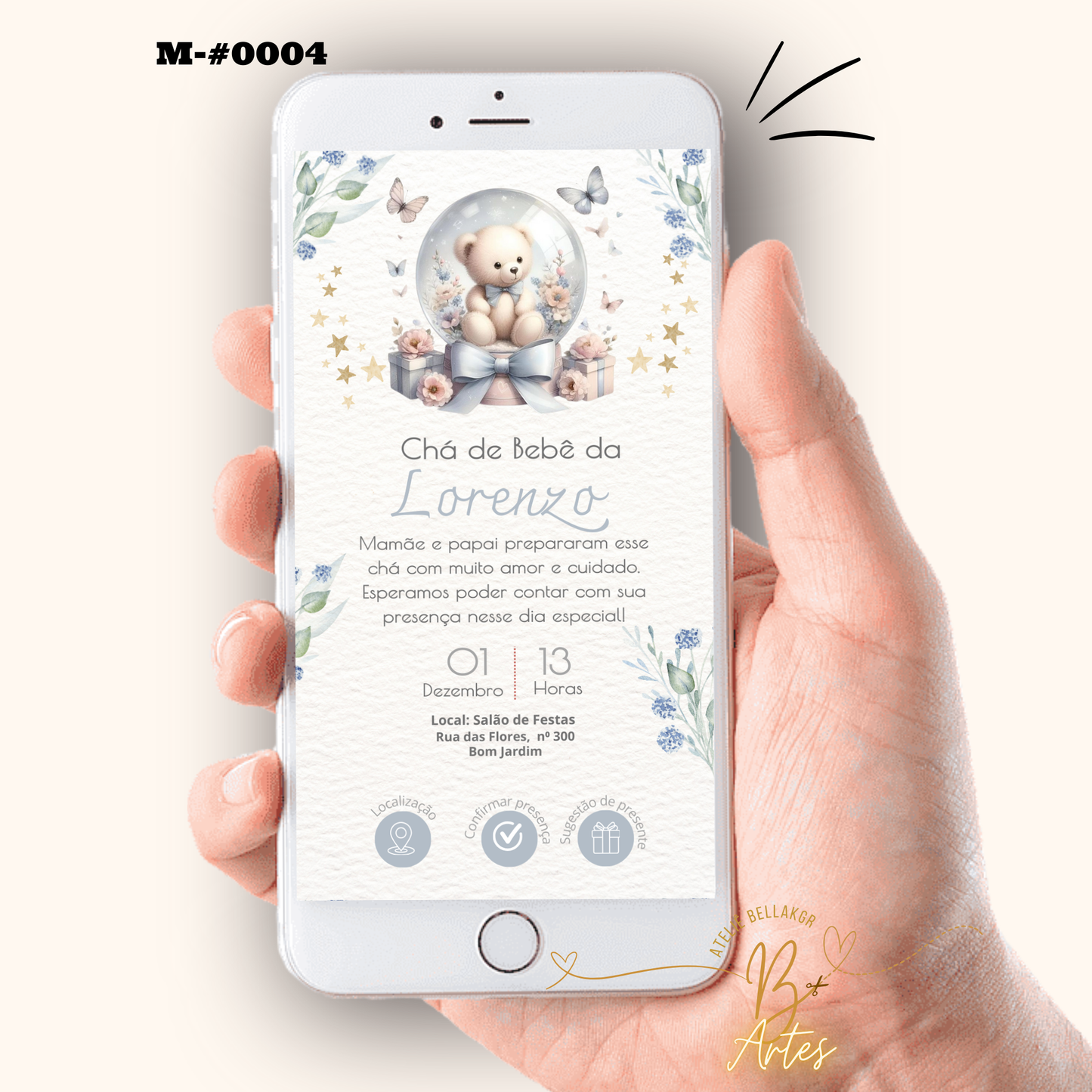 Convite Digital Interativo– Chá de Bebê Menino