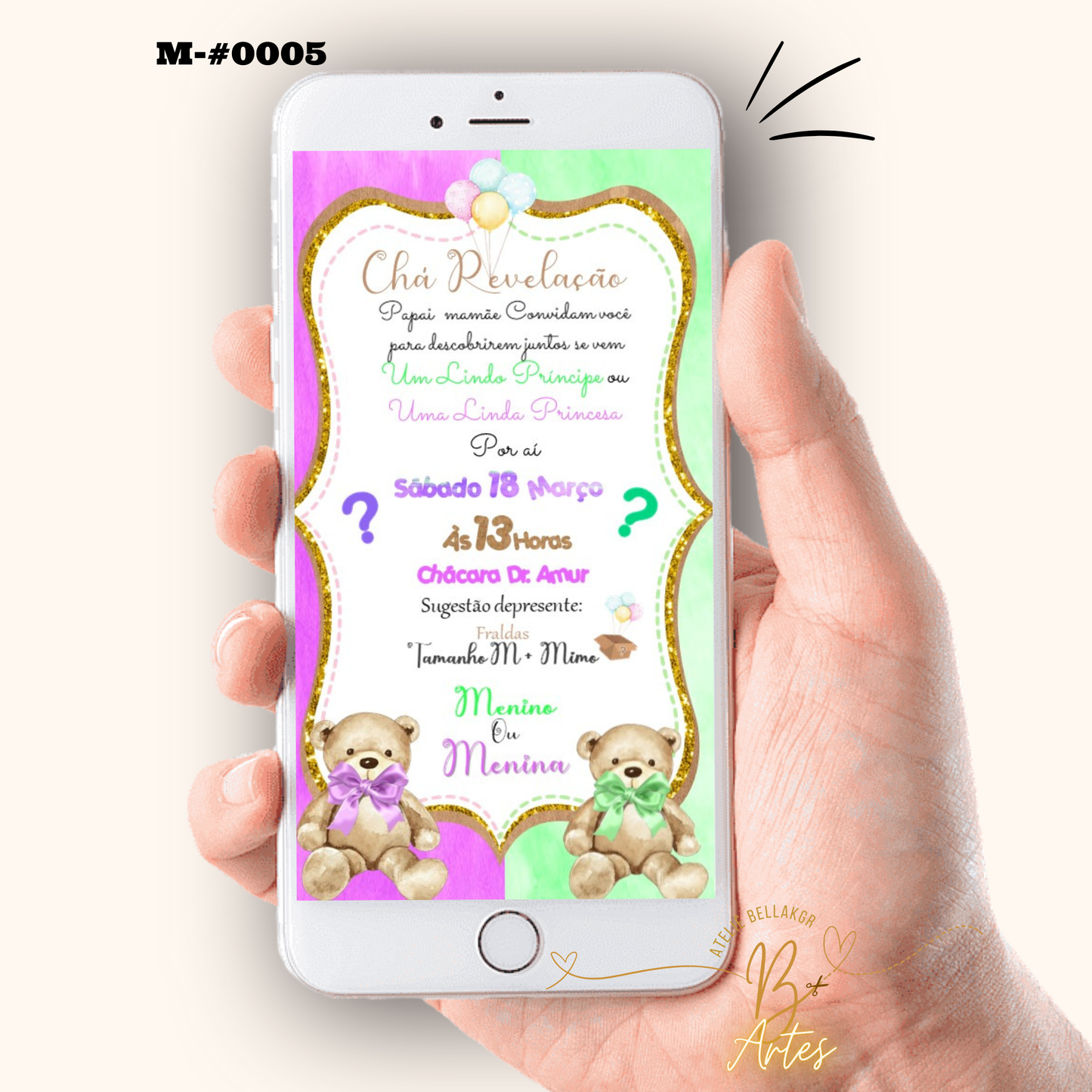 Convite Digital Simples – Chá Revelação