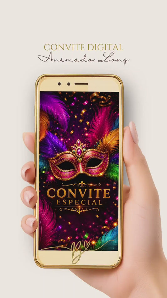 Convite Animado Long | Carnaval Adulto