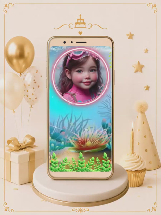 Convite Digital Animado 3d Premium Baby Shark Rosa
