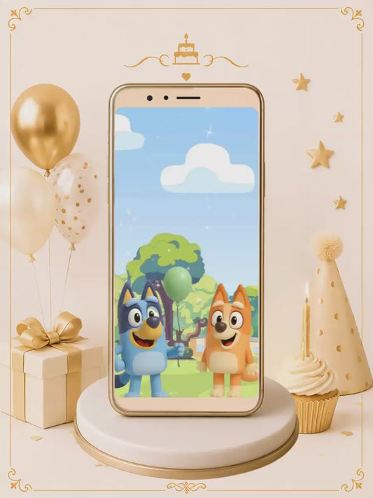 Convite Digital Animado 3d Premium Bluey
