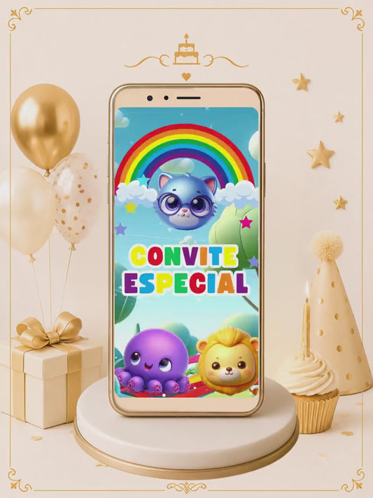 Convite Digital Animado 3d Premium BoloFofos Menino
