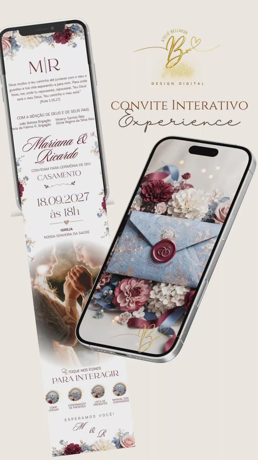 Convite de Casamento Digital Interativo Infinito | Experience | Royal Midnight Blue