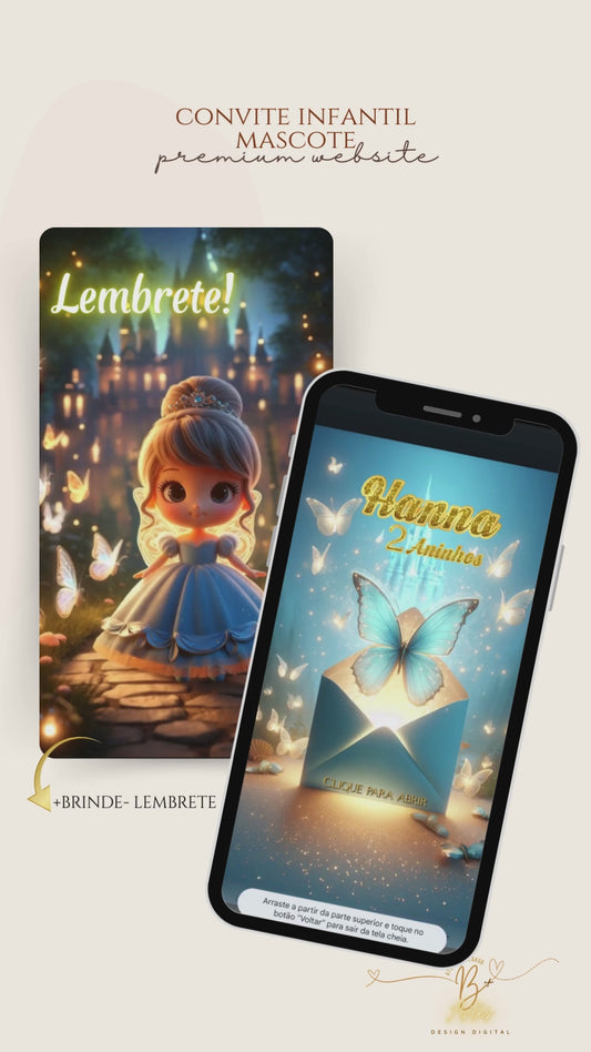Convite Cinematográfico Premium Macotinho — Cinderela