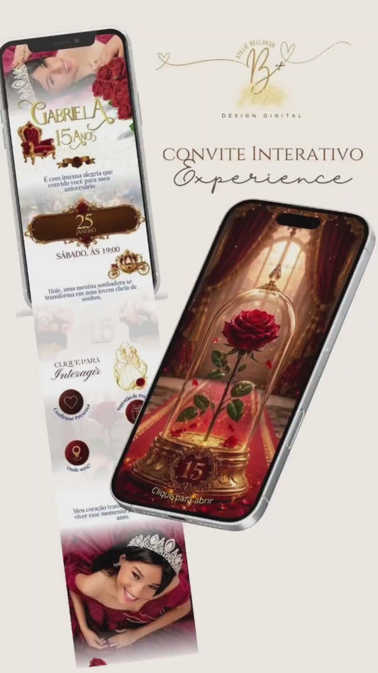 Convite 15 Anos Interativo Infinito Experience  | A Bela e A Fera