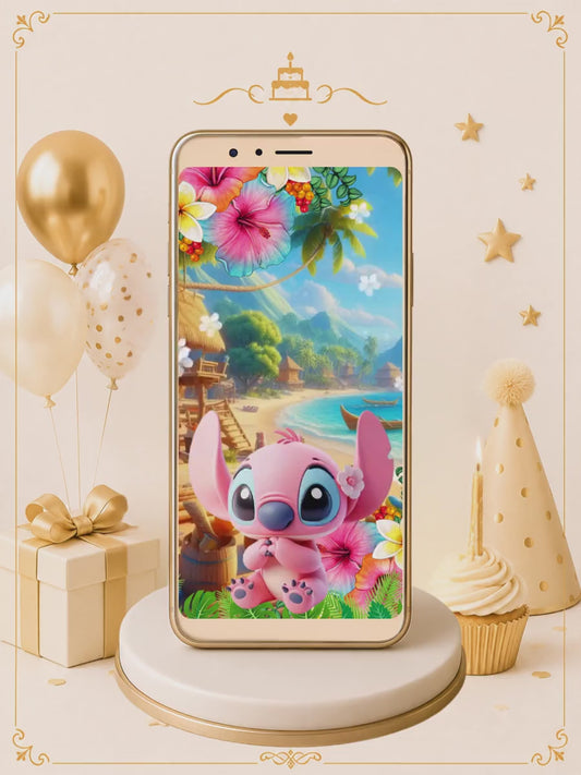 Convite Digital Animado 3d Premium Stitch Angel