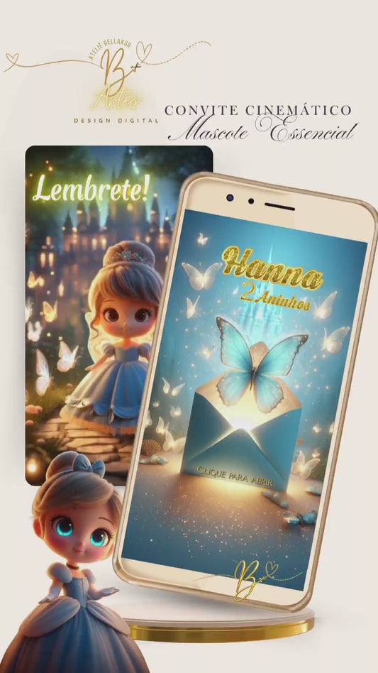 Convite Cinematográfico Premium Macotinho — Cinderela