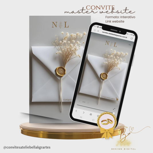 Convite de Casamento | Master Website | Dourado