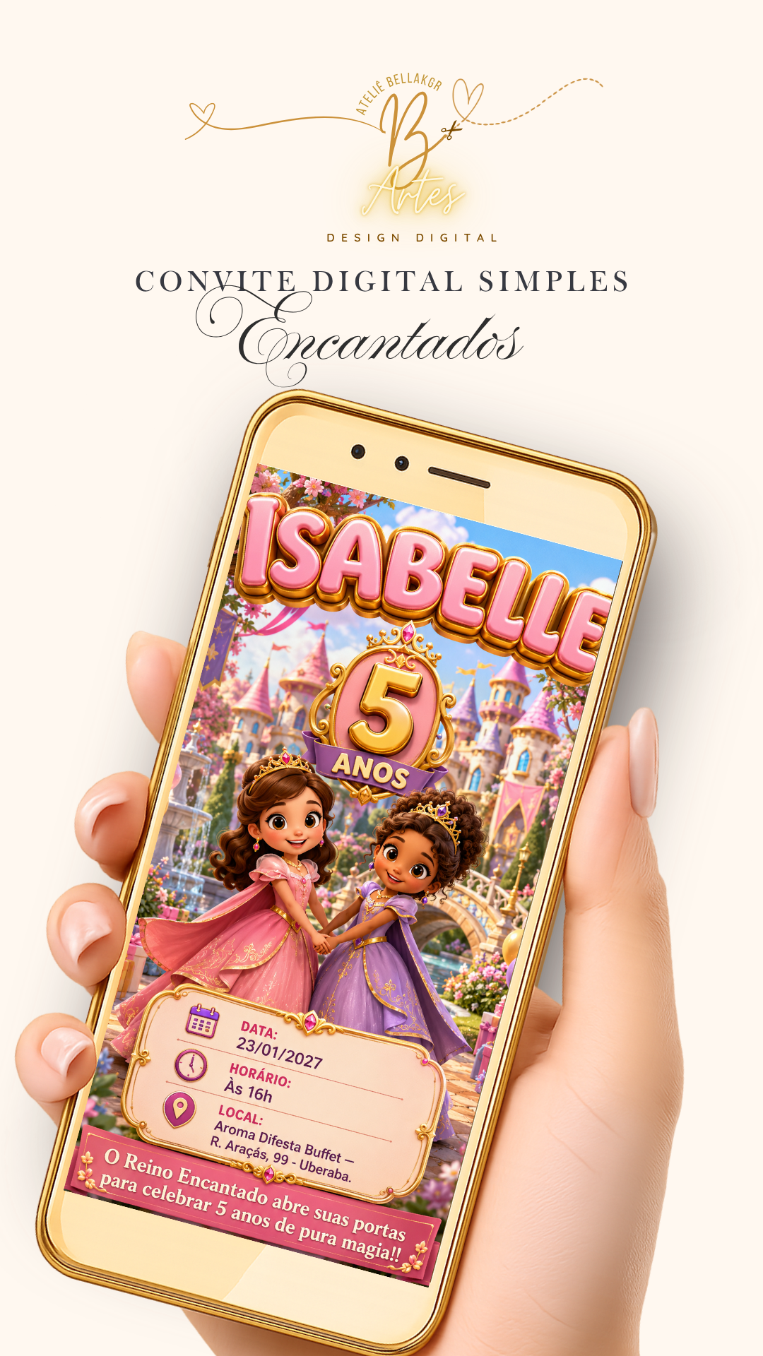 Convite Digital Clásico Encantado| Princesas