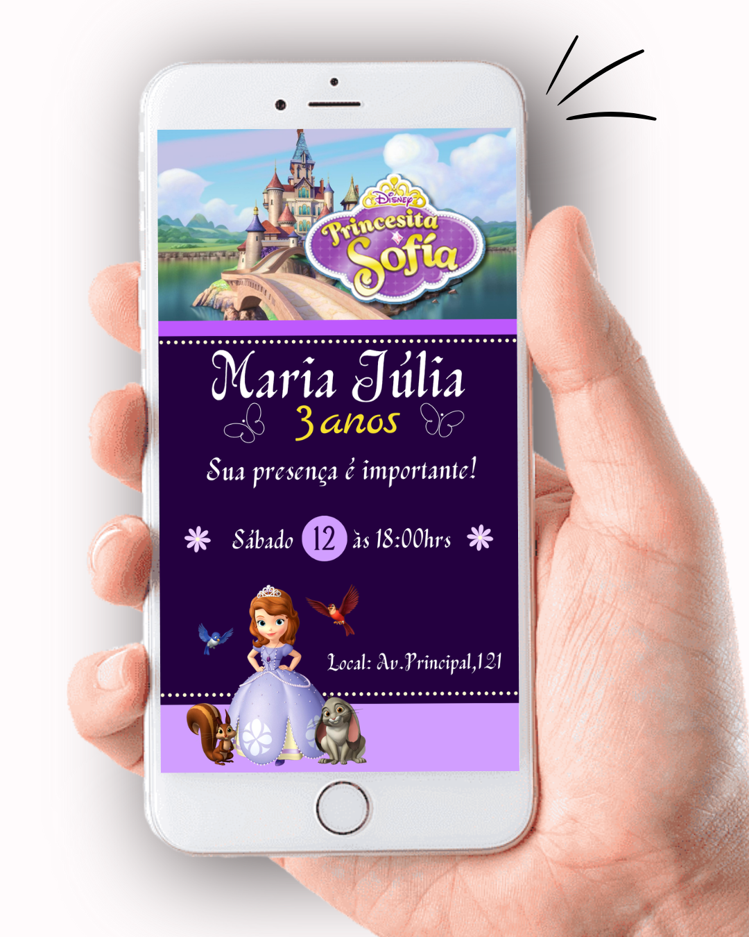 Convite Digital Princesa Sofia