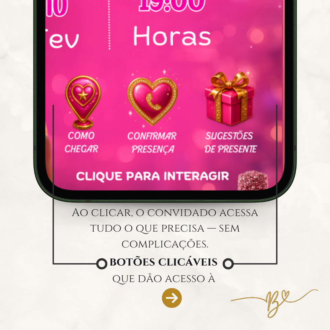 Convite Cinematográfico Premium | Barbie Luxo