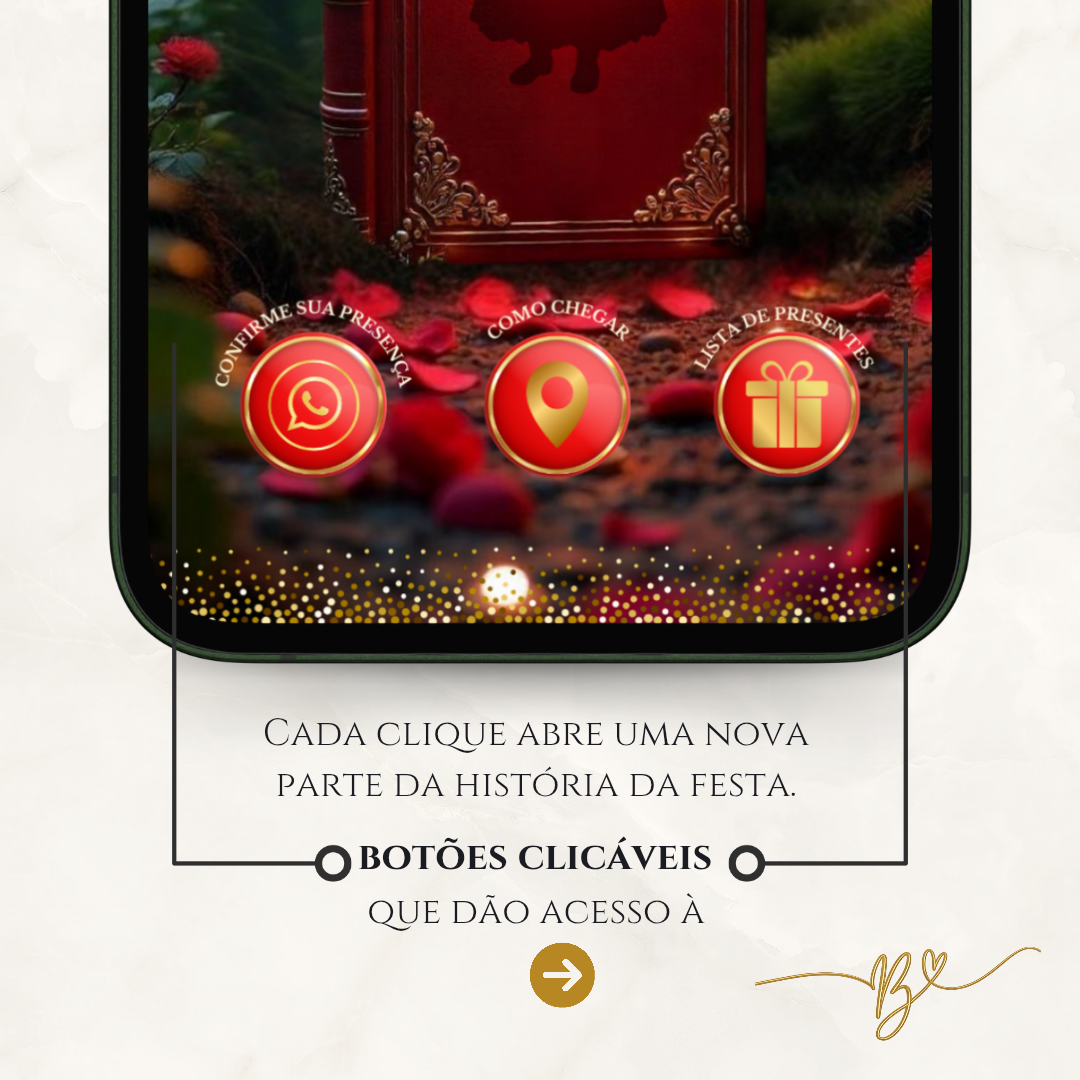 Convite Cinematográfico Premium Mascote| Branca de Neve Baby