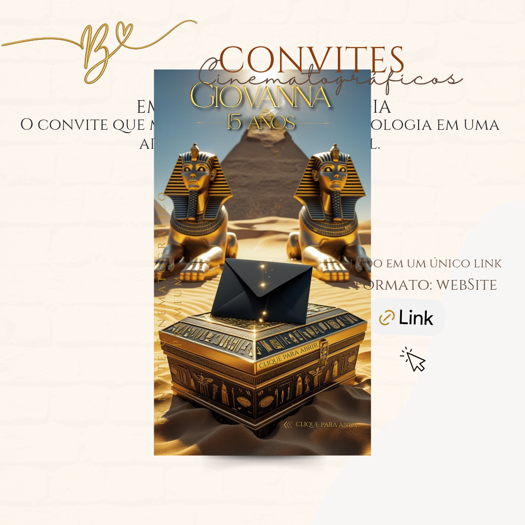Convite Cinematográfico Premium  15 Anos | Cleópatra