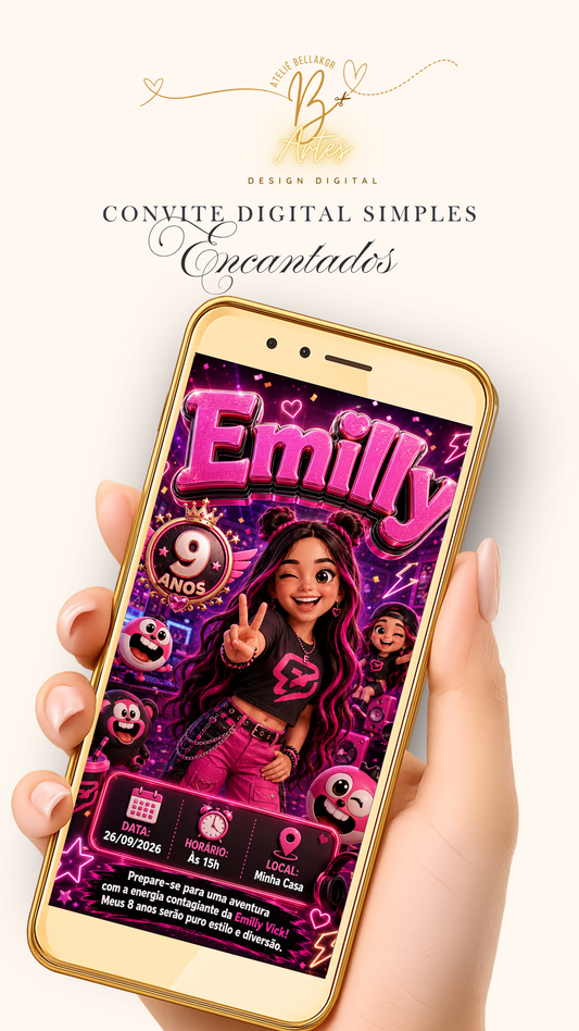 Convite Digital Clásico Encantado| Emelly Vick