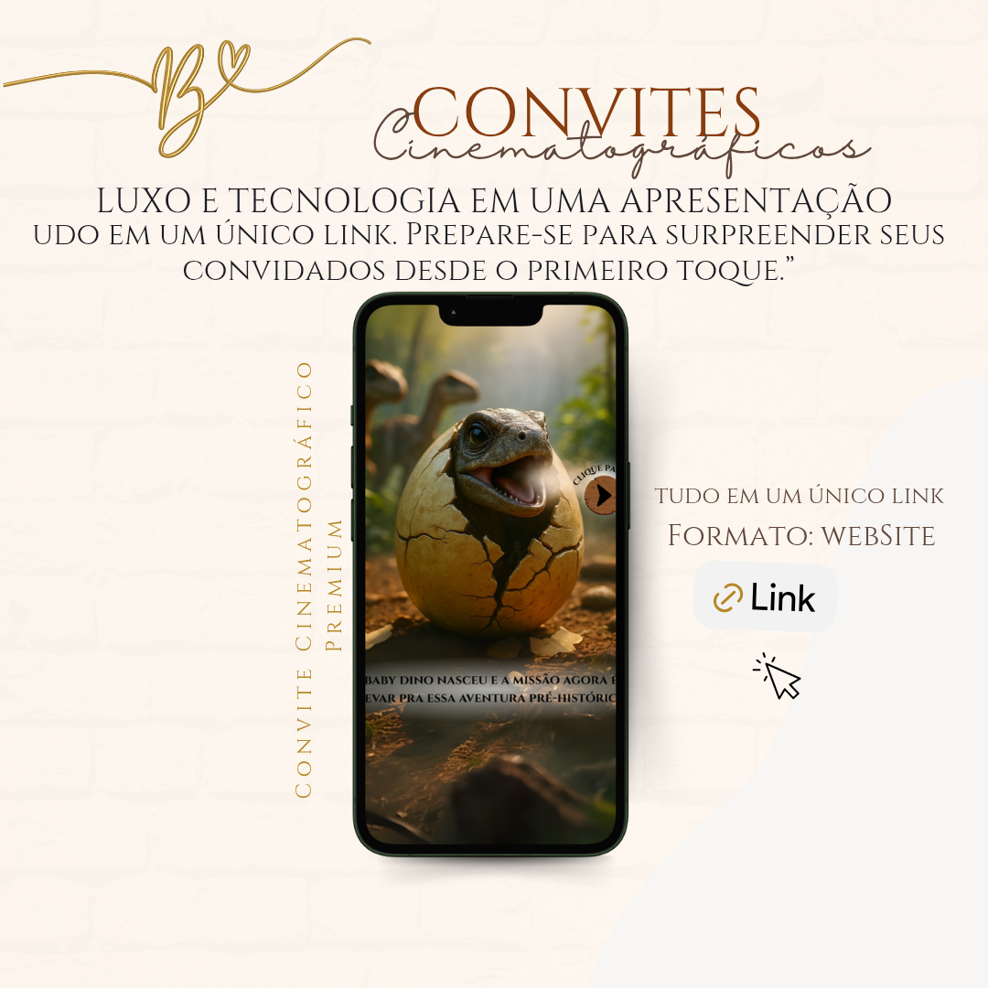 Convite Cinematográfico Premium -Jurassic Park