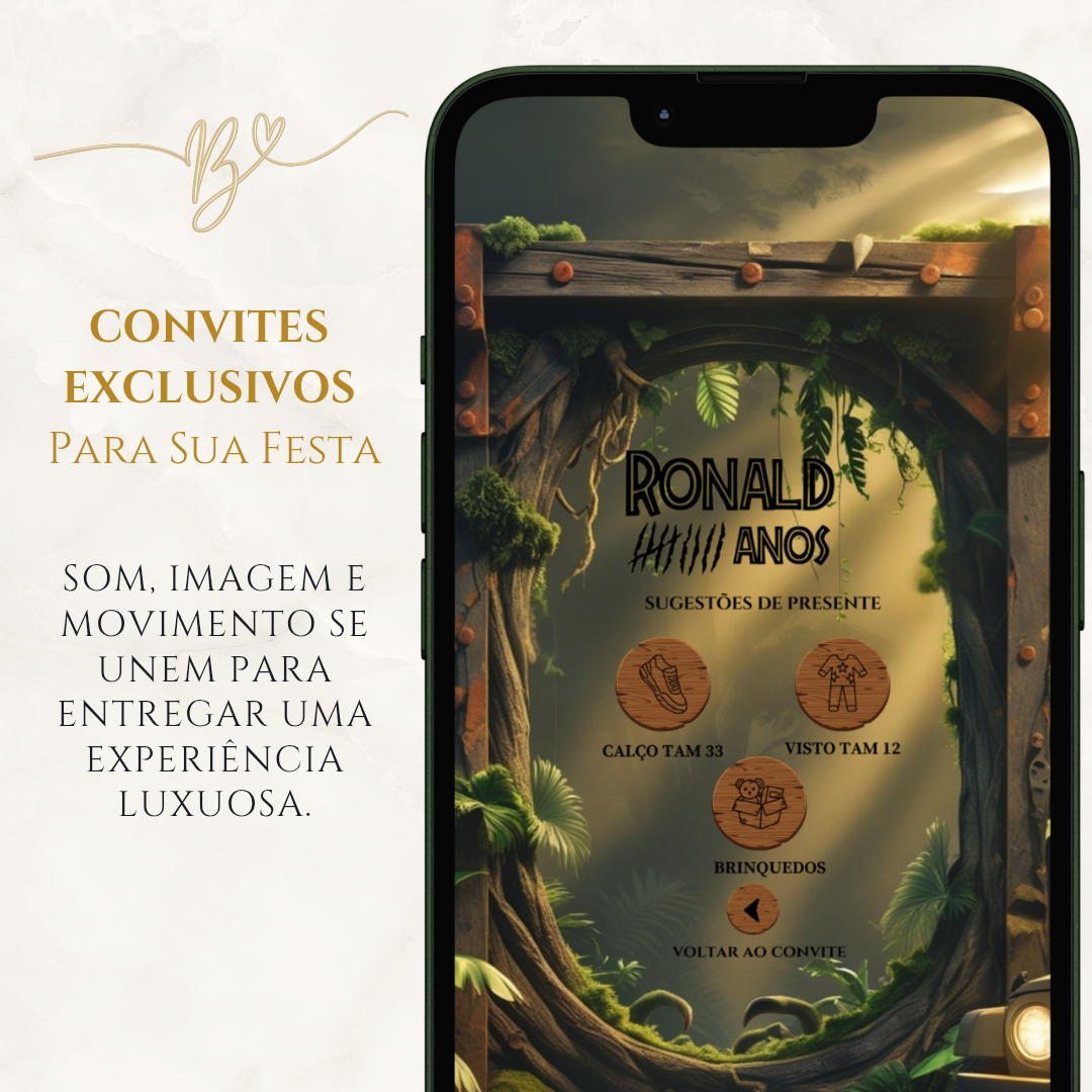 Convite Cinematográfico Premium -Jurassic Park