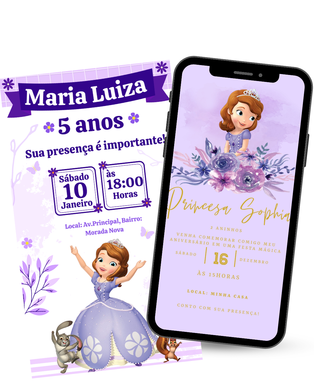 Convite Digital Princesa Sofia