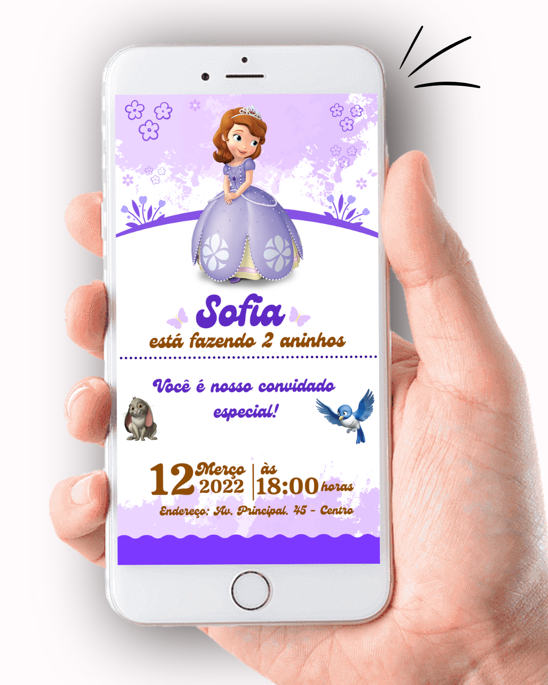 Convite Digital Princesa Sofia
